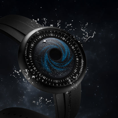 CIGA design x Label Noir Automatic Watch Blue Planet II · Black Star Edition