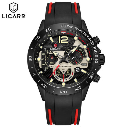 LICARR 9511 Men's Sports Watch - Quartz Movement, Chronograph, 24-Hour Display, Waterproof