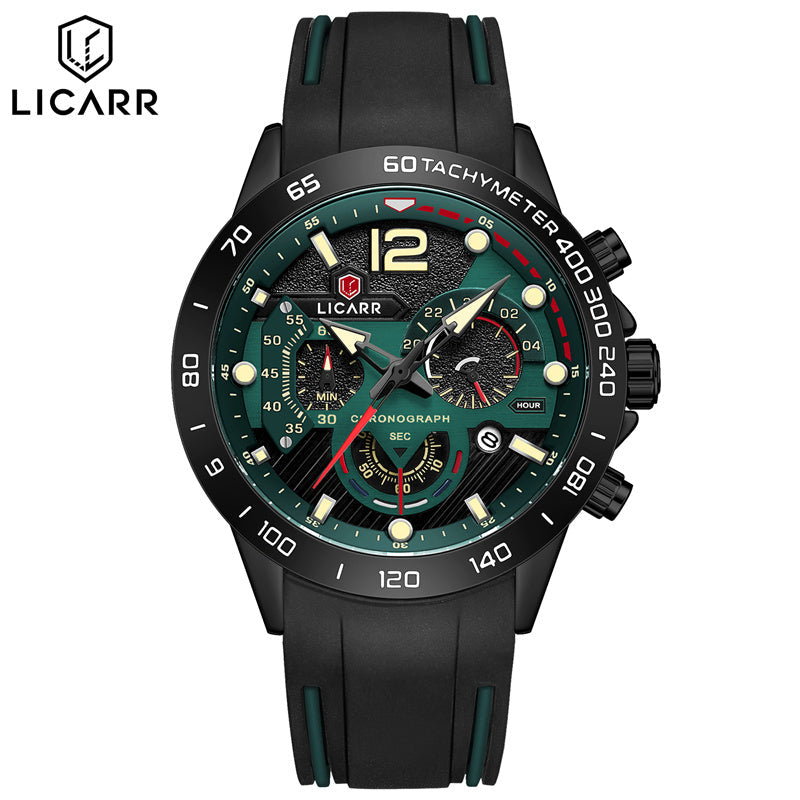 LICARR 9511 Men's Sports Watch - Quartz Movement, Chronograph, 24-Hour Display, Waterproof