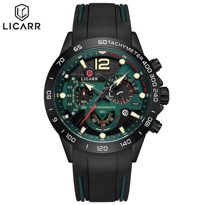 LICARR 9511 Men's Sports Watch - Quartz Movement, Chronograph, 24-Hour Display, Waterproof