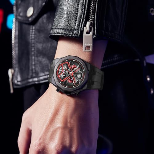Black Earth Vader Series Digital Automatic Silicone Watch,