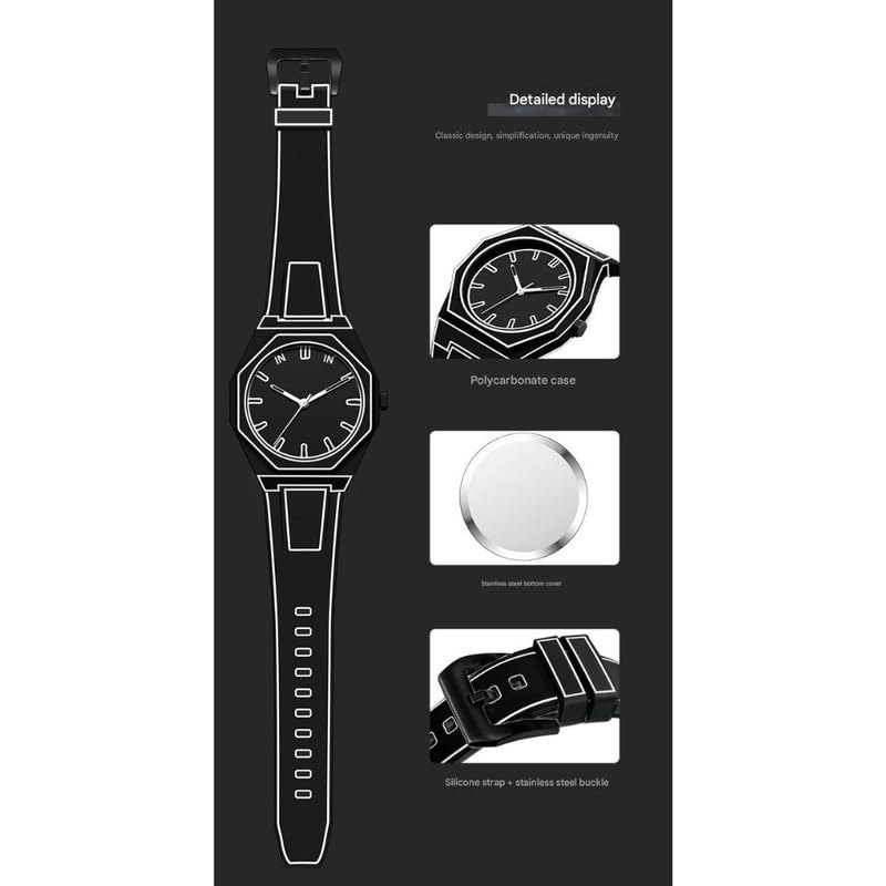 Sports Fashion Quartz Minimalist Black | White Anime Series Design
