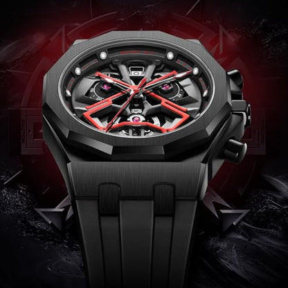 Black Earth Vader Series Digital Automatic Silicone Watch,