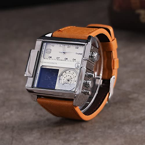 Technigadgets Dexter Square Watch (Brown White)|B09GJQB6YG