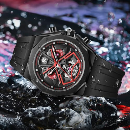 Black Earth Vader Series Digital Automatic Silicone Watch,