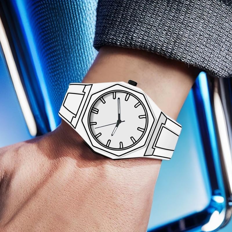 Sports Fashion Quartz Minimalist Black | White Anime Series Design