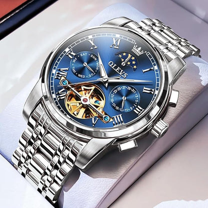 Men’s Automatic Skeleton Moon Phase Watch
