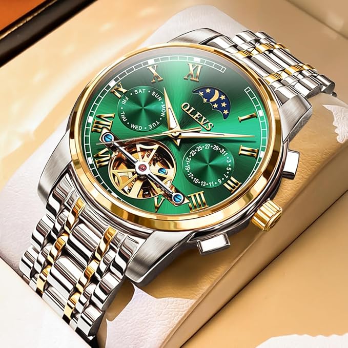 Men’s Automatic Skeleton Moon Phase Watch