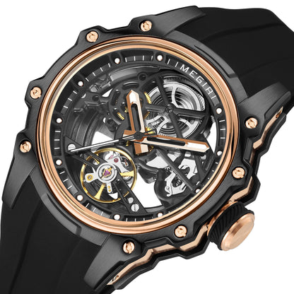 Luxury Automatic Mechanical Watch for Men Stainless Steel Case Skeleton Waterproof
