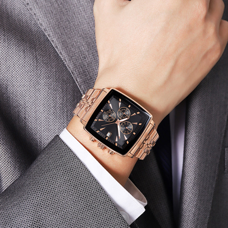 New Men's Multifunctional Waterproof Quartz Watch