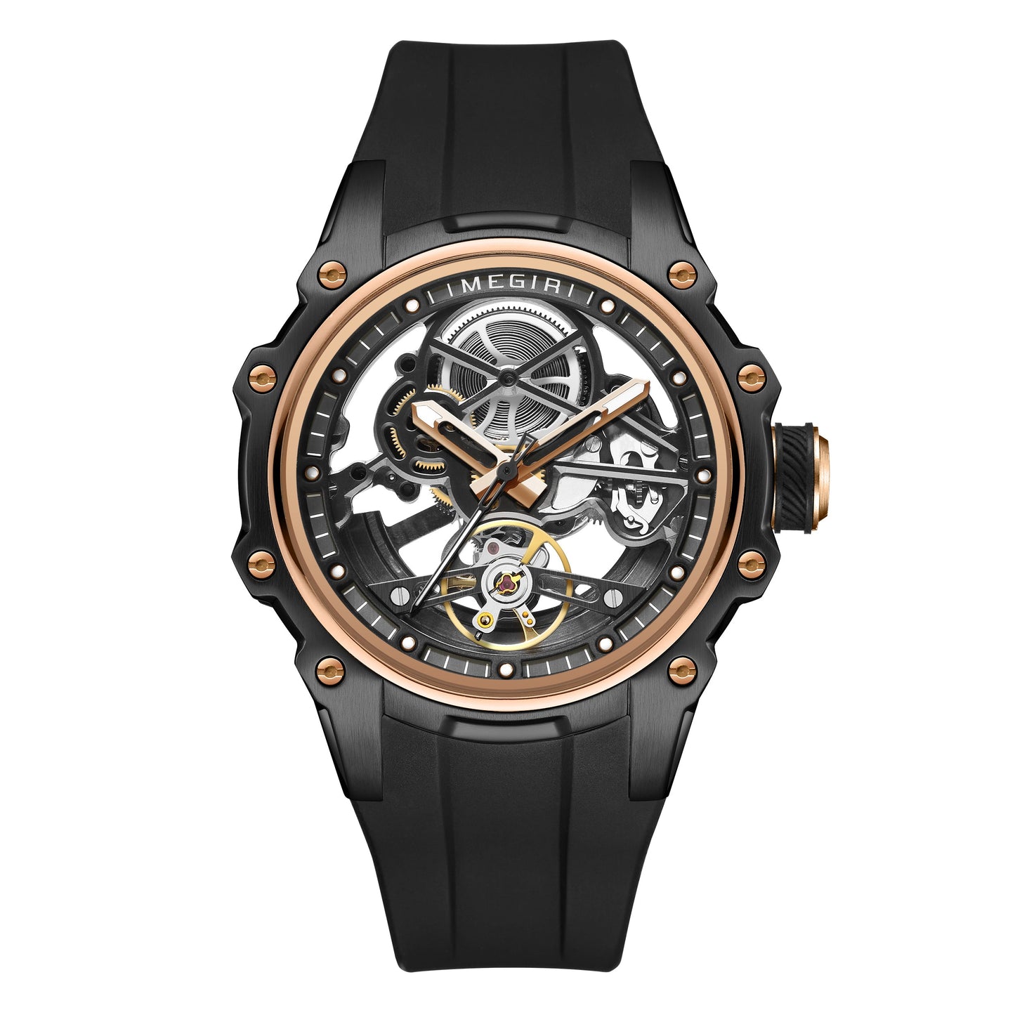 Luxury Automatic Mechanical Watch for Men Stainless Steel Case Skeleton Waterproof