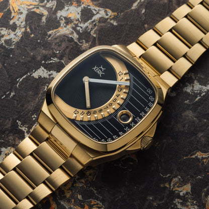 Timeline Retrograde Automatic Gold Black