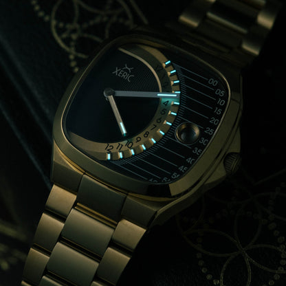 Timeline Retrograde Automatic Gold Black