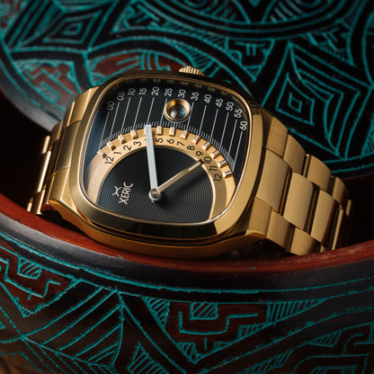 Timeline Retrograde Automatic Gold Black